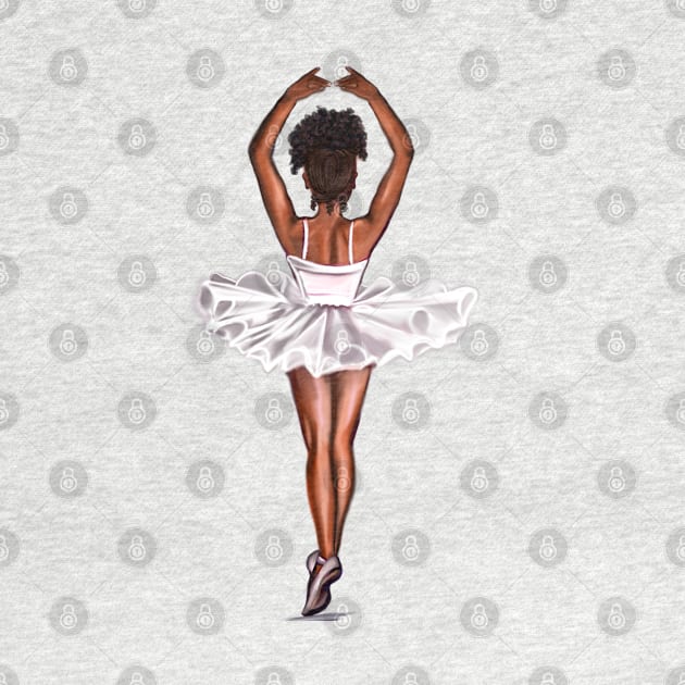 African American ballerina in white tutu #011- brown skin ballerina. Top 100 of the best. by Artonmytee